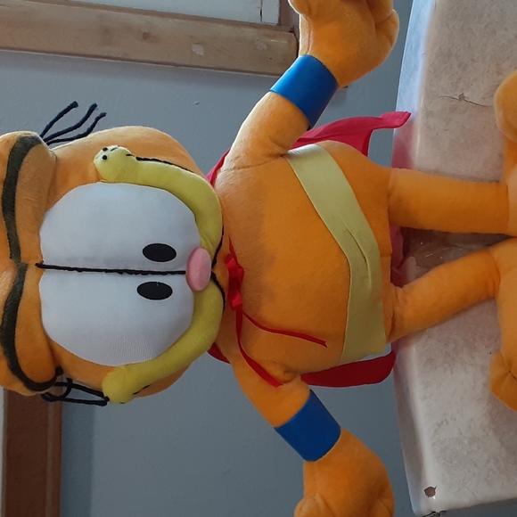 Vintage 80's 90's Nanco Paws Inc RARE 20" Garfield Superhero Plush - Picture 4 of 5